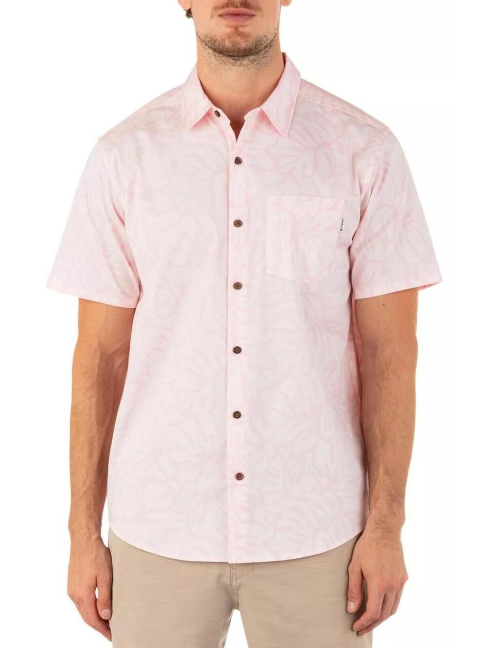 Hurley Men’s XL One & Only Lido Stretch Shirt Pink NWT